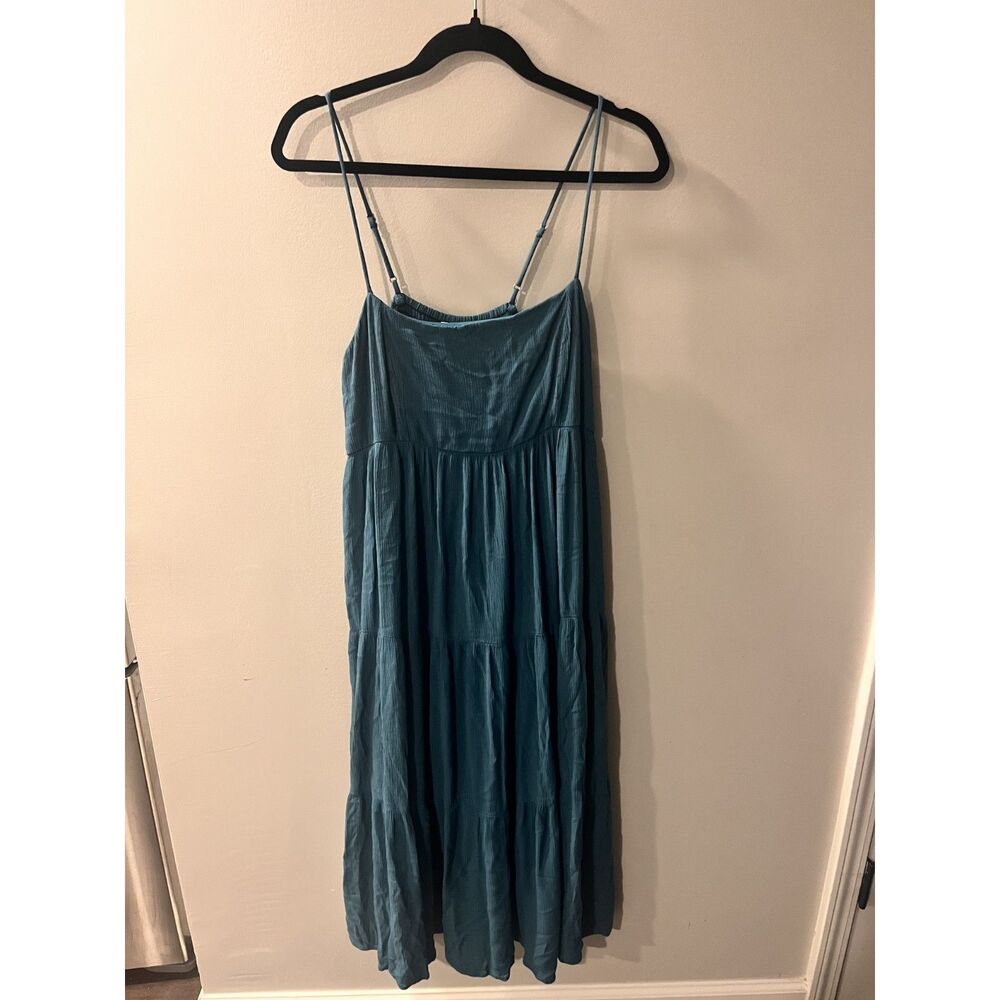 Gilli Womens Tiered Teal Fall Transition Dress Size XL